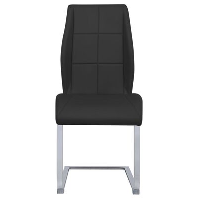 vidaXL Gembinės valgomojo kėdės, 4vnt., juodos spalvos, dirbtinė oda