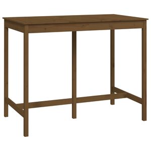 vidaXL Baro stalas, medaus rudas, 140x80x110cm, pu&scaron;ies masyvas