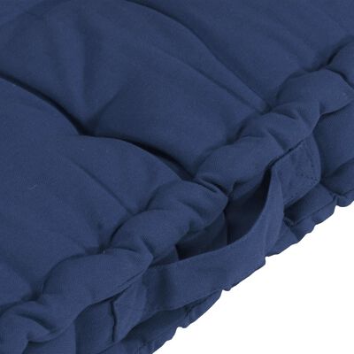 vidaXL Grindų/paletės pagalvėlės, 7vnt., tamsiai mėlynos, medvilnė