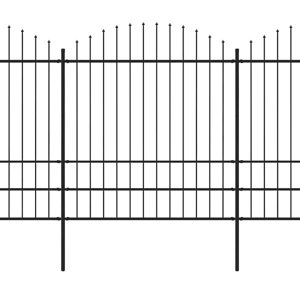vidaXL Sodo tvora su ie&scaron;meliais, plienas, 1248x200cm, juoda