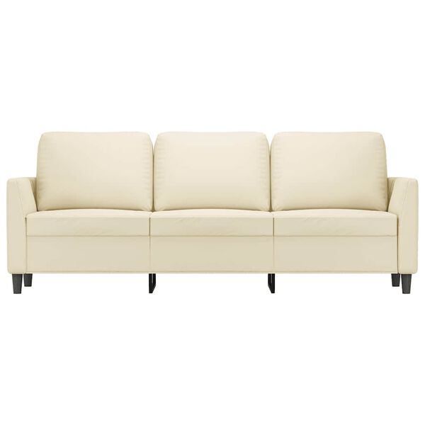 vidaXL Trivietė sofa, kreminės spalvos, 180cm, dirbtinė oda
