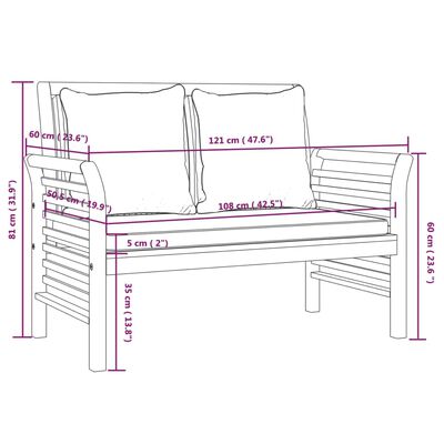 vidaXL Sodo komplektas su pagalvėlėmis, 5 dalių, akacijos masyvas