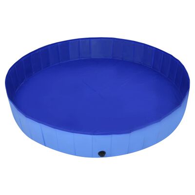 vidaXL Sulankstomas baseinas šunims, mėlynos spalvos, 300x40cm, PVC