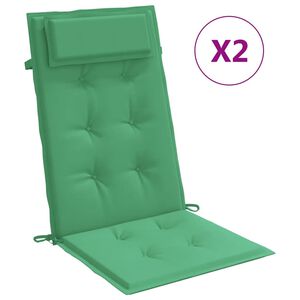 vidaXL Kėdės pagalvėlės, 2vnt., žalios spalvos, oksfordo audinys