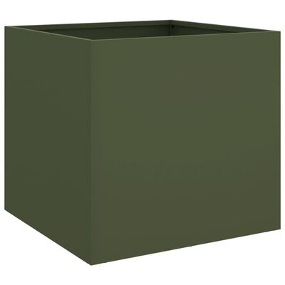 vidaXL Lovelis, alyvuogių žalias, 42x40x39cm, šaltai valcuotas plienas