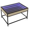 vidaXL Kavos staliukas su Infinity LED lemputėmis, ąžuolo, 70x50x41cm