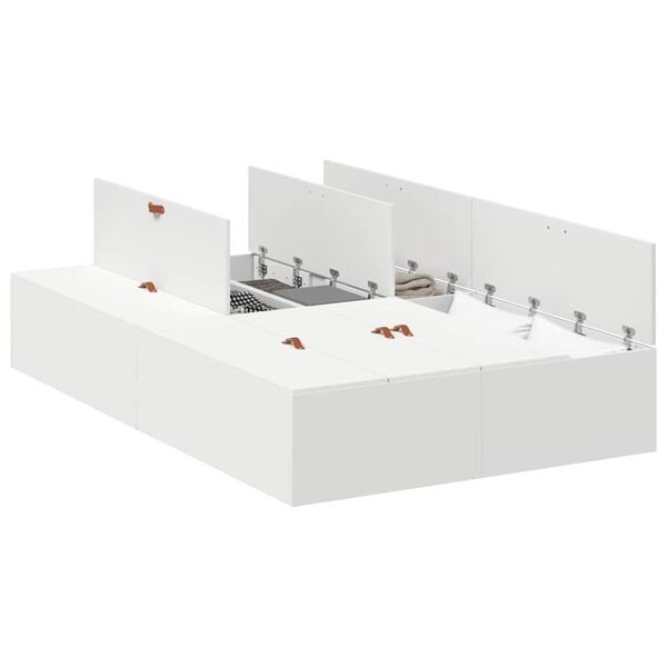 vidaXL Lova su daiktų laikymo vieta su saugykla Balta 120 x 190 cm