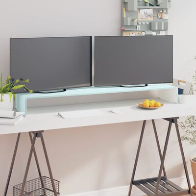 vidaXL TV stovas/monitoriaus pakyla, žalias, 120x30x13cm, stiklas
