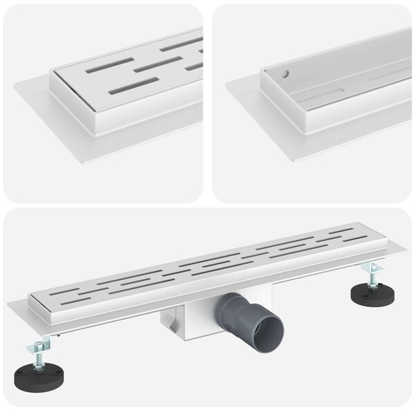 vidaXL Du&scaron;o nutekėjimas su linijiniu dizainu Sidabro 60 cm