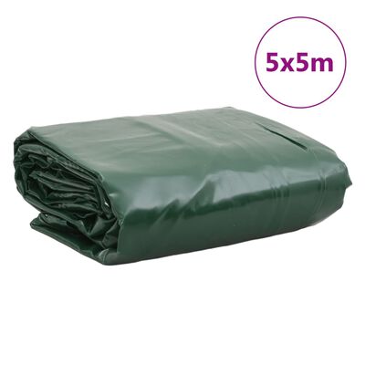vidaXL Tentas, žalios spalvos, 5x5m, 650g/m²