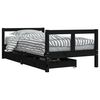 vidaXL Vaiki&scaron;kos lovos rėmas su stalčiais, juodas, 80x160cm, pu&scaron;is