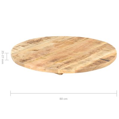 vidaXL Stalviršis, 80cm, mango medienos masyvas, apskritas, 25-27mm