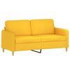 vidaXL Dvivietė sofa su pagalvėmis, &scaron;viesiai geltona, 140cm, audinys