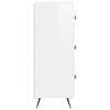 vidaXL &Scaron;oninė spintelė, balta, 34,5x34x90cm, apdirbta mediena, blizgi