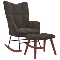 vidaXL Supama kėdė su pakoja, tamsiai pilkos spalvos, aksomas