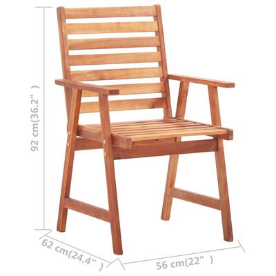 vidaXL Lauko valgomojo kėdės, 4vnt., akacijos medienos masyvas