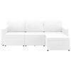 vidaXL Trivietė sofa-lova, baltos spalvos, netikra oda, modulinė