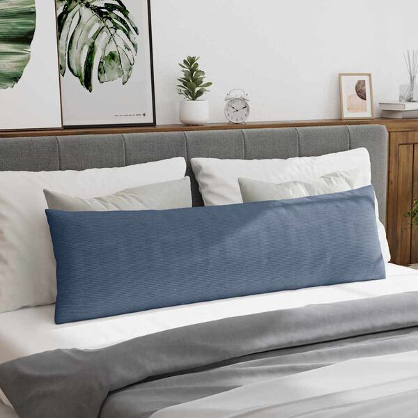 vidaXL Sofa Pagalvės 2 pcs Mėlyna 145 x 40 cm Kordūrinis audinys