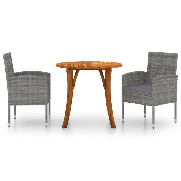 vidaXL Sodo valgomojo baldų komplektas, 3 dalių, antracito spalvos