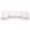 vidaXL Sodo poilsio baldų komplektas, 6 dalių, baltas, pušies masyvas