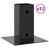 vidaXL Stulpų pagrindai kvadratiniai, 12vnt., antracito sp., 61x61mm