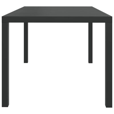 vidaXL Sodo stalas, juodas, 150x90x74cm, aliuminis ir WPC