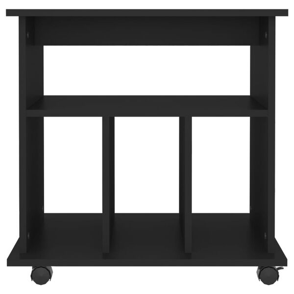 vidaXL Spintelė su ratukais, juoda, 60x45x60cm, apdirbta mediena