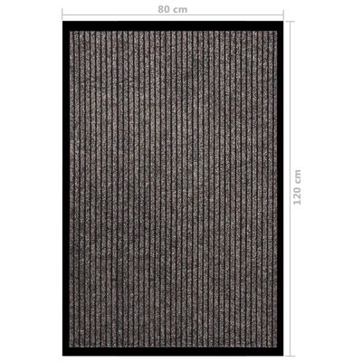 vidaXL Durų kilimėlis, smėlio spalvos, 80x120cm, dryžuotas