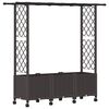 vidaXL Pakeltas lovas su trelėmis ir stogu Ruda 162,5 x 40 x 142 cm PP