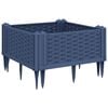 vidaXL Sodo lovelis su kuoliukais, mėlyna pilkas, 42,5x42,5x28,5cm, PP