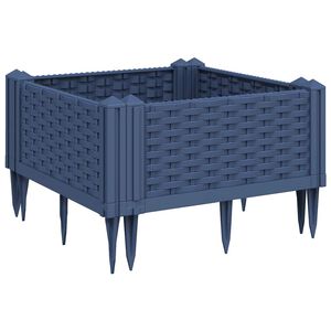 vidaXL Sodo lovelis su kuoliukais, mėlyna pilkas, 42,5x42,5x28,5cm, PP