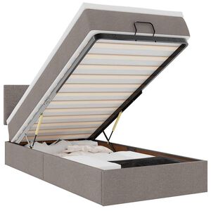 vidaXL Osmanų lova su čiužiniu, taupe, 100x200cm, audinys