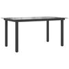 vidaXL Sodo stalas, juodas, 150x90x74cm, aliuminis ir stiklas