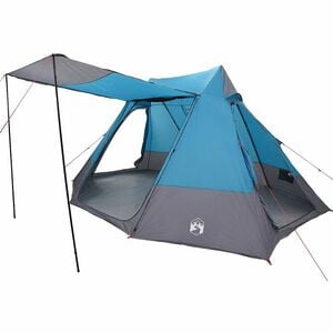 vidaXL Kempingo palapinė su stogu Mėlyna 482 x 360 x 227 cm tafta