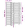 vidaXL Kambario pertvara, 4 segmentai, juoda, paulovnijos mediena