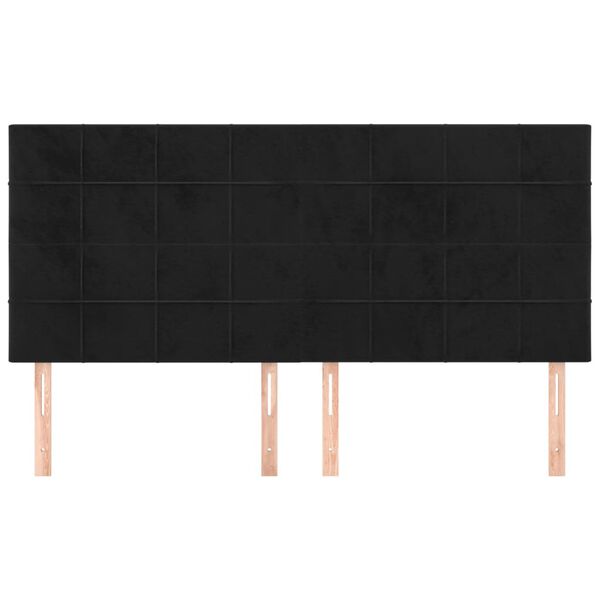 vidaXL Galvūgalis, juodas, 180x5x118/128 cm, aksominis