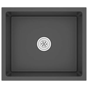 vidaXL Virtuvės plautuvė, rankų darbo, juoda, nerūdijantis plienas