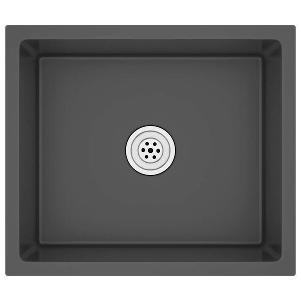 vidaXL Virtuvės plautuvė, rankų darbo, juoda, nerūdijantis plienas