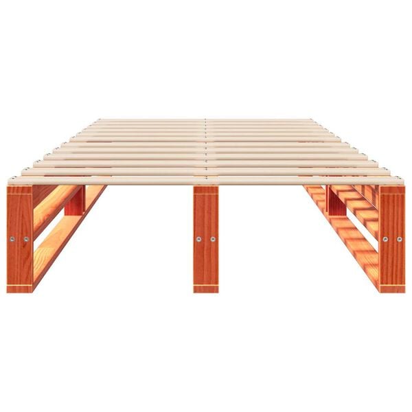 vidaXL Lovos rėmas be čiužinio, va&scaron;ko ruda, 100x200cm, pu&scaron;is