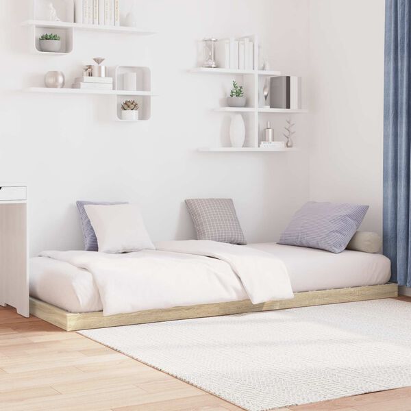 vidaXL Grindų lovos rėmas Sonoma 100 x 200 cm Apdirbta mediena