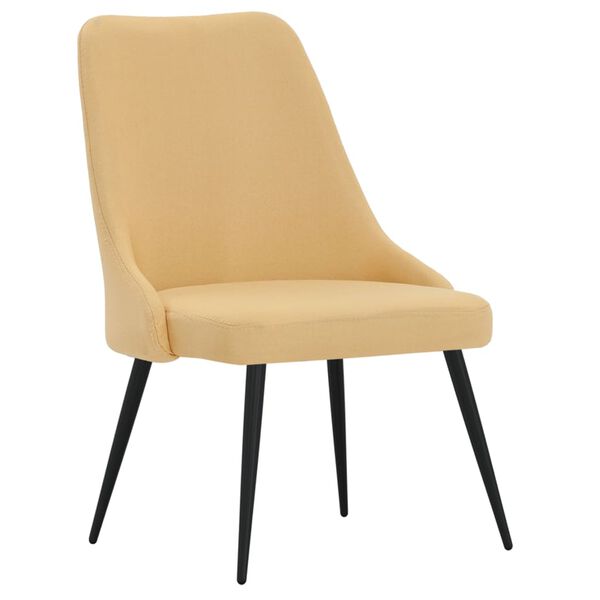 vidaXL Valgomojo kėdės, 6vnt., geltonos spalvos, audinys (3x330862)