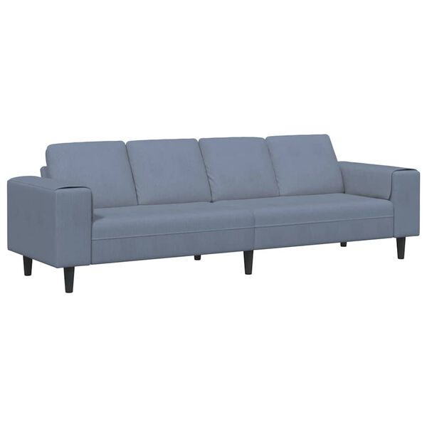 vidaXL Sofa su pagalve Mėlyna 250 x 77 x 76 cm Kordūrinis audinys