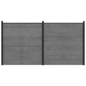 vidaXL Tvoros rinkinys 353 x 186 cm WPC ir aliuminis Pilka