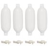 vidaXL Valties bortų apsaugos, 4vnt., baltos spalvos, &Oslash; 16x58cm, PVC