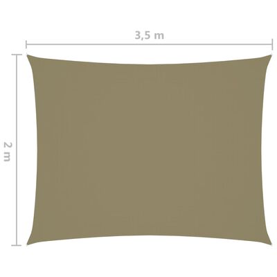 vidaXL Uždanga nuo saulės, smėlio, 2x3,5m, stačiakampė