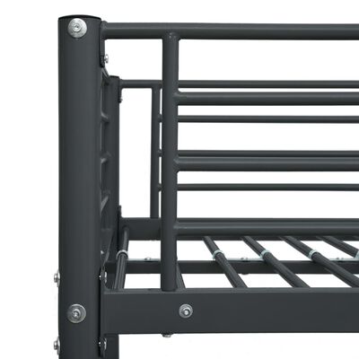 vidaXL Dviaukštė lova, juodos spalvos, 90x200cm, metalas