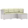 vidaXL 4 Vietų Sodo Sofa su Pagalvėlėmis Ratanų Imitacija PP Balta