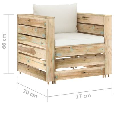 vidaXL Sodo komplektas su pagalvėlėmis, 2 dalių, impregnuota mediena