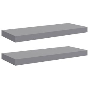 vidaXL Pakabinamos lentynos, 2vnt., pilkos, 60x23,5x3,8cm, MDF