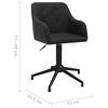 vidaXL Pasukamos valgomojo kėdės, 6vnt., juodos spalvos, audinys